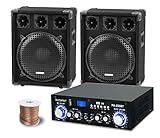 2 Kanal Endstufe mit Bluetooth Schnittstelle, USB Slot für MP3 Wiedergabe, LCD Display, Leistung: 2 x 100 Watt RMS bei 4 Ohm, 2-Band-Equalizer Bässe und Höhen stufenlos regelbar