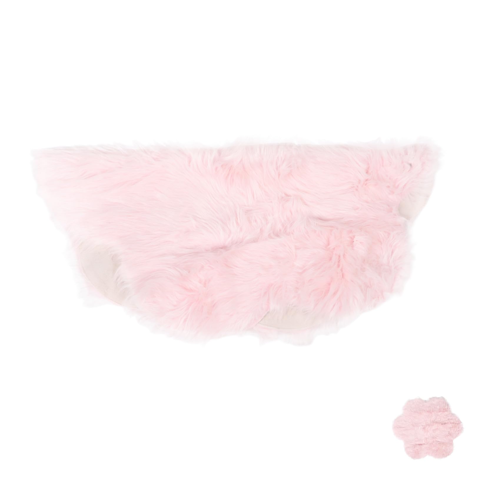Tapis de lit rose en pétales moelleux pour soulager les pieds froids dans la chambre