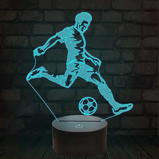 Balón de fútbol luz nocturna 3D ideal como regalo de cumpleaños para niños con 16 colores 2
