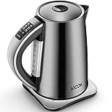 AICOK Electric Kettle Variable Temperature Stainless Steel Tea Kettle, Cordless Electric Water Kettle with 1500W SpeedBoil, Auto Shut Off and Boil-Dry Protection, 1.7-Liter, 1500W Fast Boiling