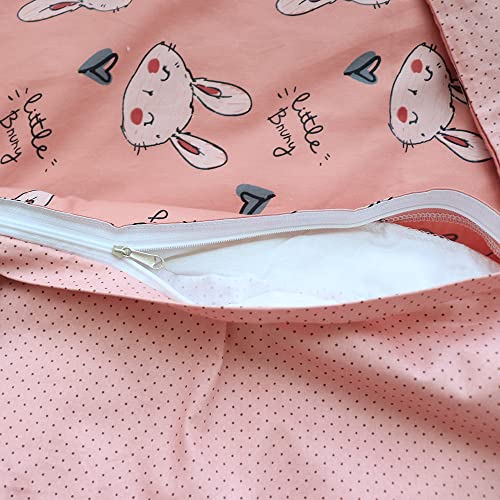 Emenpy 100% Cotton Crib Bedding Set For Infant Boys Girls,3 Pcs Baby Pattern Bed Linen Include Duvet Cover,Fitted Sheet,Pillowcase,Nursery Decoration,No Filler(Dark Pink) #TOP7