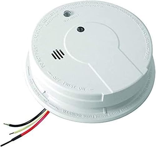 Miniatura 18 de Kidde, 20SAR, detector de humo cableado, batería de reserva AA, interconectable, indicadores de luz de advertencia LED