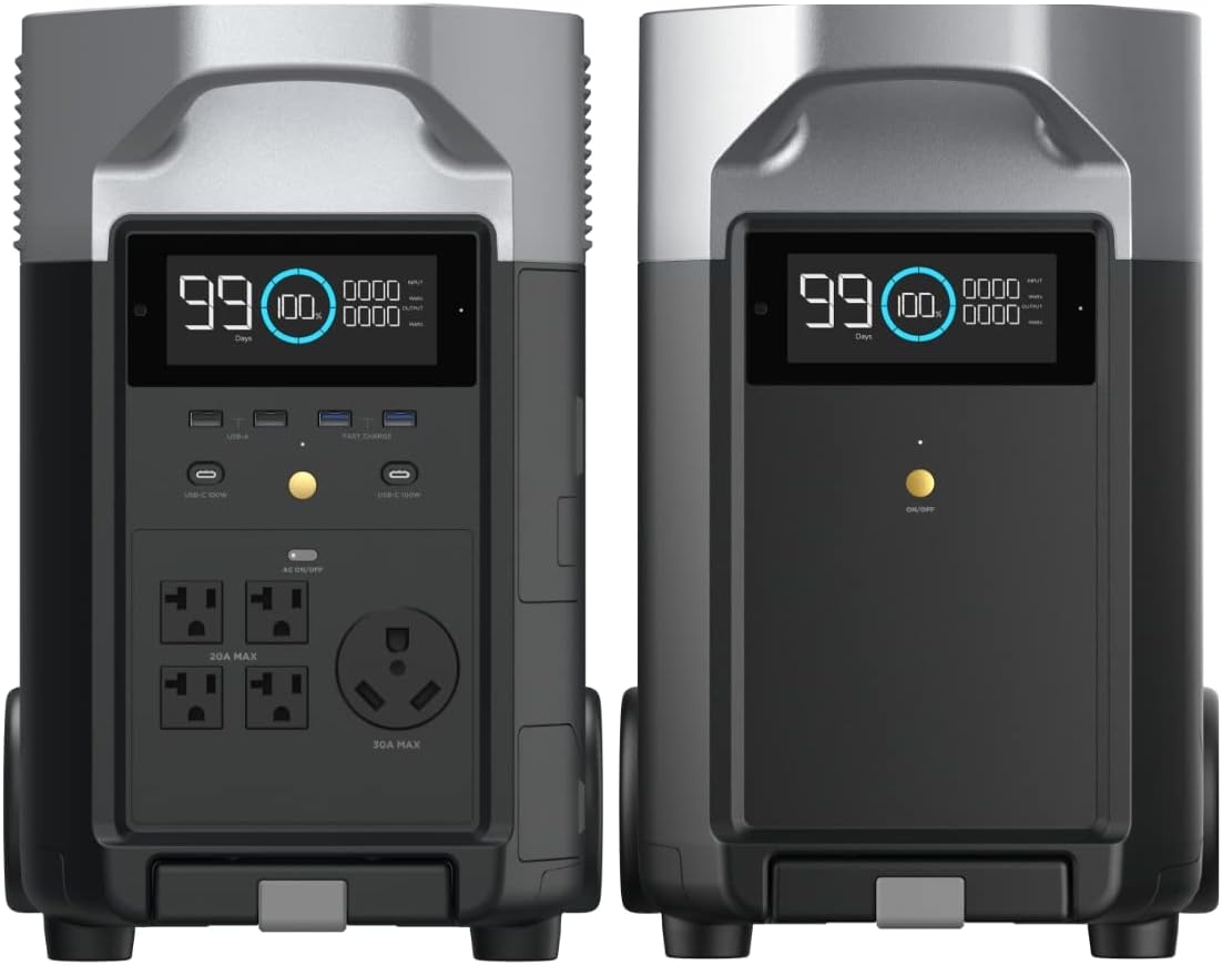 DELTA Pro 7.2kWh Portable Power Station with Extra Battery | 120V LiFePO4 Battery Backup, Expandable Capacity, Solar Generator, Home Use, Power Outage, Camping, RV, Emergencies