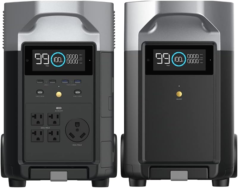 DELTA Pro 7.2kWh Portable Power Station with Extra Battery | 120V LiFePO4 Battery Backup, Expandable Capacity, Solar Generator, Home Use, Power Outage, Camping, RV, Emergencies
