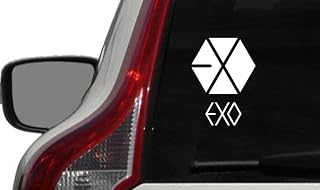 Exo Logo Version 3 Car Vinyl Sticker Decal Bumper Sticker for Auto Cars Trucks Windshield Custom Walls Windows Ipad MacBook Laptop Home and More (White)