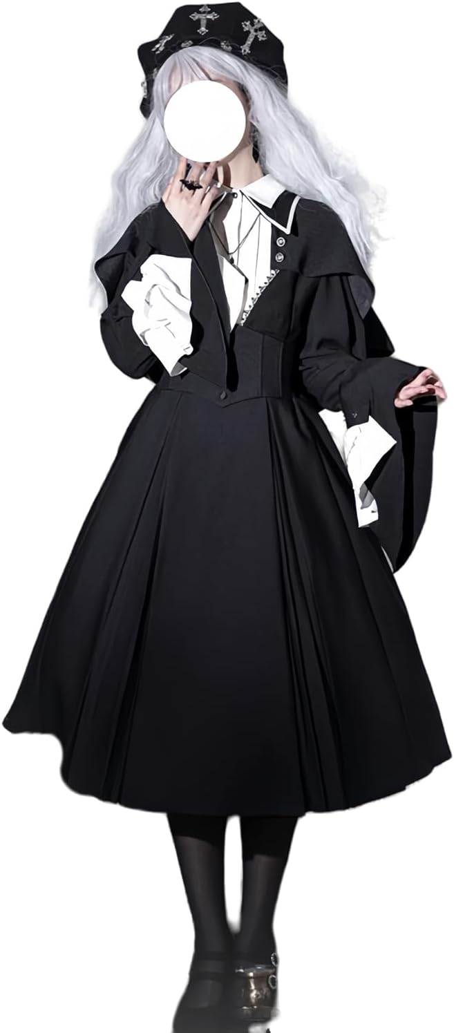 トクとユウ] Lolita ワンピース 軍服 長袖制服 マント ゴシック風 魔法