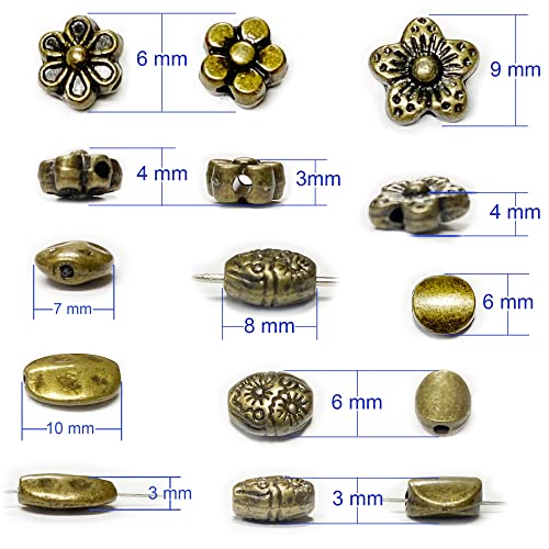 Heather's cf Contas espaçadoras de latão para fabricação de joias, achados de contas planas, pequen