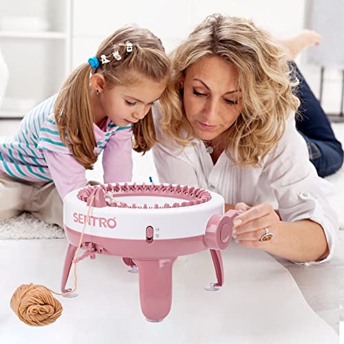 SOBOANT Máquina de tricô Sentro, máquina de tricô com 40 agulhas, tear duplo rotativo, tábua de tric
