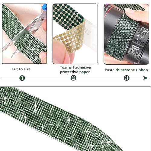 Cinta autoadhesiva de diamantes de imitación para decoración de bodas y fiestas 6