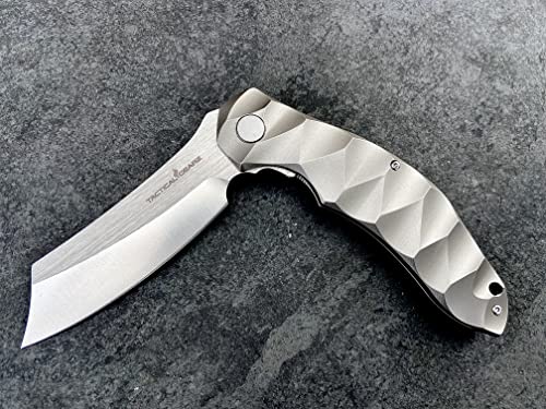Tactical Gearz Tc4 Titanium Pocket Knife! Tg Zeus, Tc4 Titanium Handle! Polished Cpm-D2 Steel Dao Blade, Ball Bearing Pivot System! Includes Sheath! #TOP7