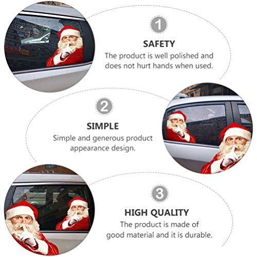 Wakauto Santa Claus Car Window Sticker, 2 Pcs Right/Left-Side Window Car Body Stickers Self-Adhesive Cars Decals Autobody Santa Stickers - Ride With Santa Claus #TOP3