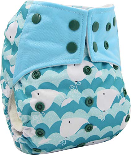 Baby Waterproof Ai2 All-In-Two Charcoal Bamboo Cloth Diaper Nappies By Ohbabyka (Ai2-1) One Size #TOP2