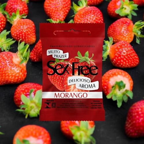 Preservativo Sex Free Delicioso Aroma 3 Unidades (Único, Morango)