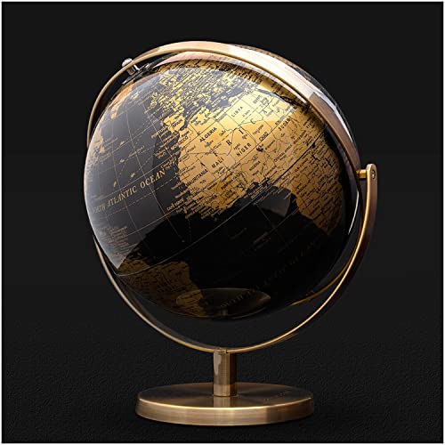 Iron & Glory | World Globe | World Map Decorative Home Accessories For Vintage Room Decor| Ornaments For Living Room & Office Desk | Black & Gold Office Accessories For Home Decor by Iron And Glory - Used condition - US$58.20