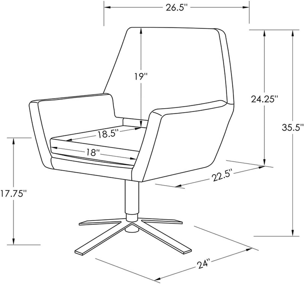 ZURI Modern Lyst Occasional Swivel Chair - Slate