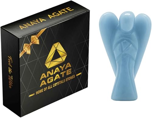 Miniatura 8 de Angel Statue  2" Beautiful Gemstone Guardian Angel  Natural Angelite Crystal Angel  Hand-Carved Angel Charms for Protection, Love, Peace, and