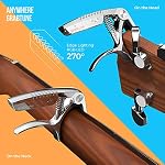 Personnalité Advanced Capo-Tuner 2-in-1 pour Guitare acoustique avec USB Batterie rechargeable / LED Edge Display Guitar Capo Universal Accessoires (Capo-Tuner 2-in-1 Noir)