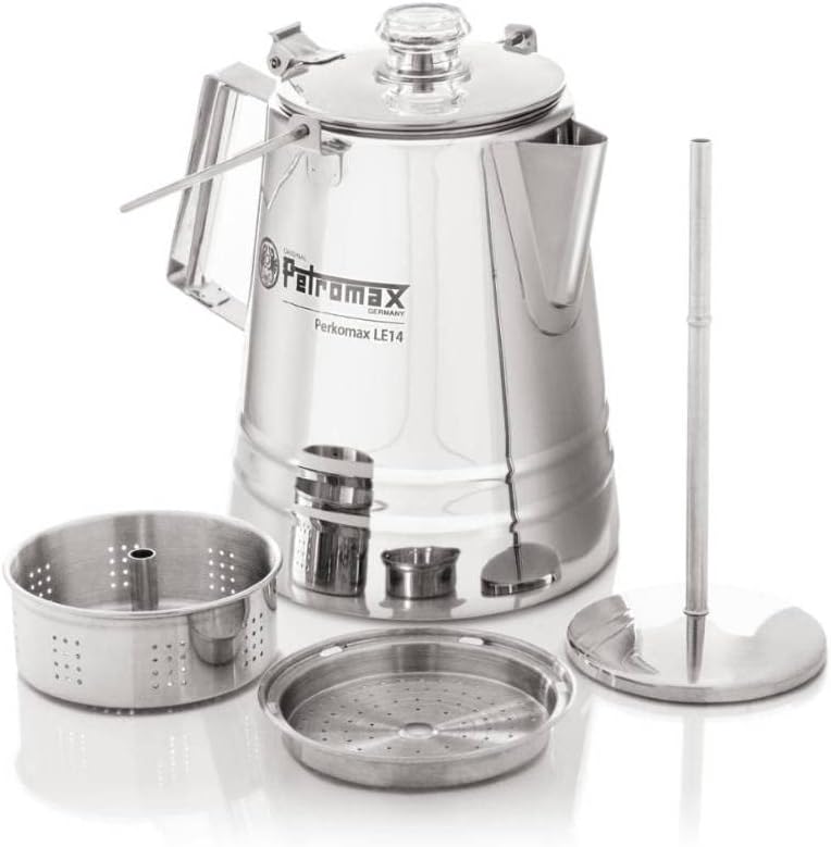 Petromax Tea and Coffee Percolator, Use Indoor/Outdoors for Home Kitchen or Campfire, Stainless Steel Coffee and Tea Pot Brews to Your Taste