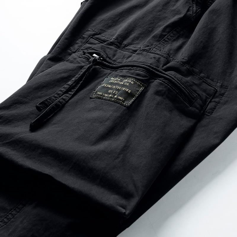 Mens Cargo Joggers–Slim Fit Flex Work Pants with Belt Loops Elastic Waist Zipper Pockets Drawstring Waist - Image 7