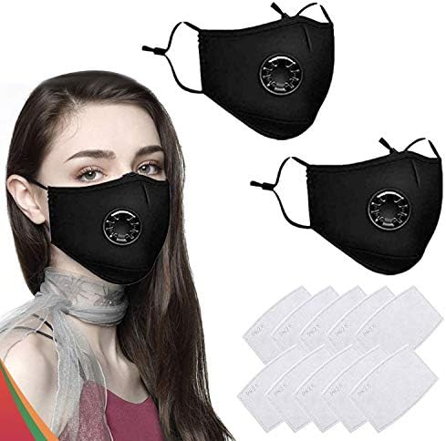 1ABOVE Two-Face Mask With Ten Air Filters Cotton | Reusable | Washable | Face Mouth Cover with Flexible Bands (2 Masks + 10 Filters)