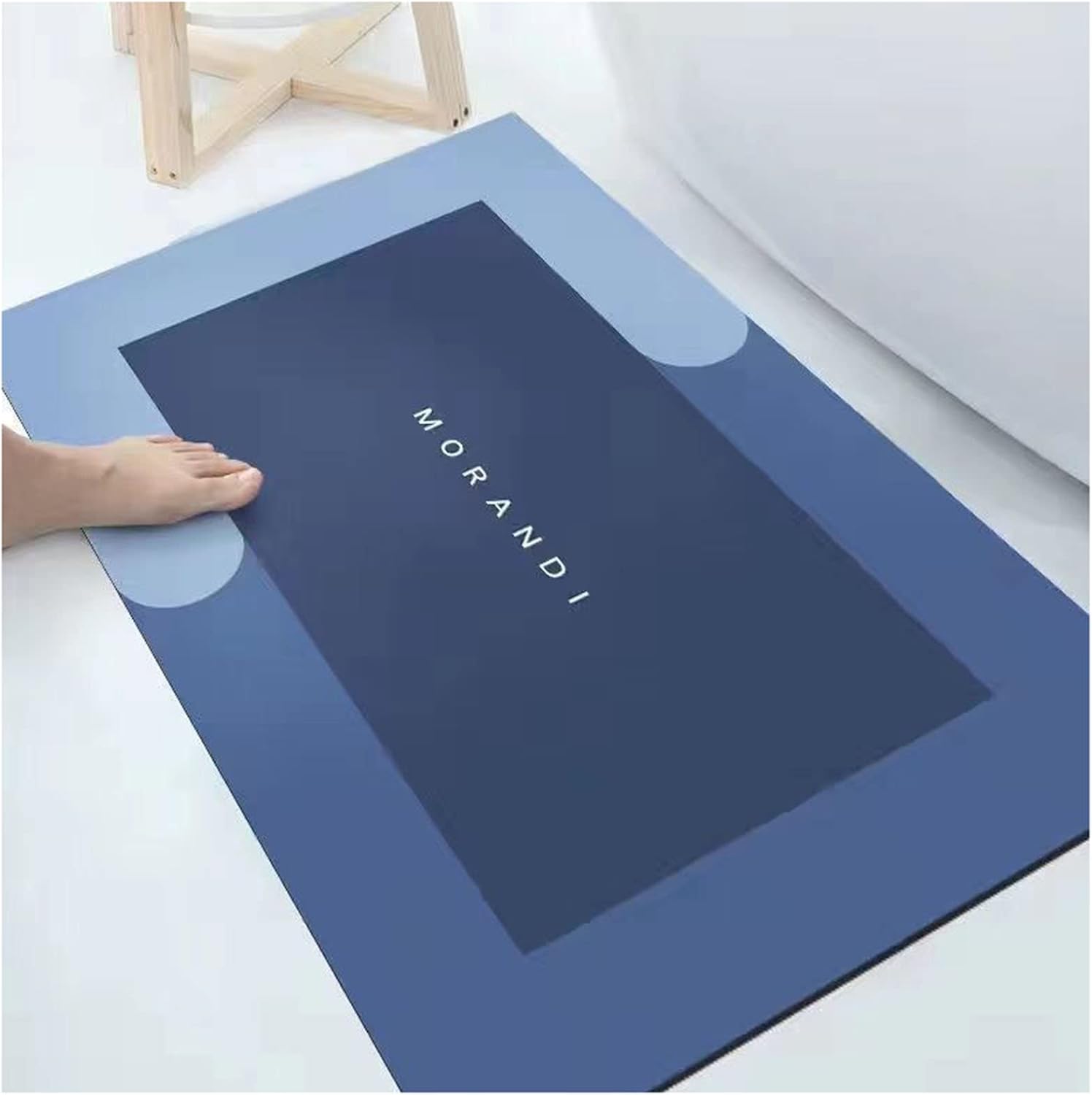 MORANDI Super Absorbent Floor Mat,Silicone Quick Dry Bath Shower Non-Slip Rugs and Mats for Home Bathroom Floor Water Bath Mat (Blue, 31.5" x 47"(80cm*120cm))