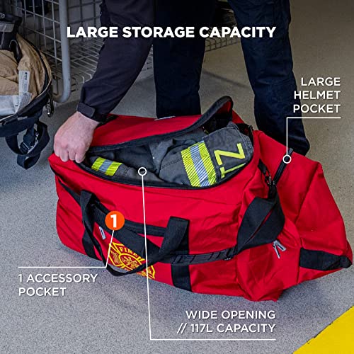 Ergodyne Arsenal 5005W Large Nylon Rolling Firefighter Rescue Turnout Fire Gear Bag With Shoulder Strap And Helmet Pocket #TOP2