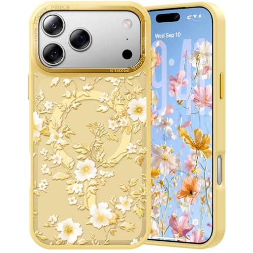 Coque iPhone 17 Pro Max MagSafe jaune antichoc protégeant l'appareil photo