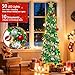 Dual Color Switch&Timer 5 Ft Gold Pop Up Christmas Tree with 50 Warm White&Color Lights 8 Modes, Tinsel Pencil Collapsible Xmas Tree, Easy Assembly, Balls 3D Star Sequins, Home Party Apartment Decor