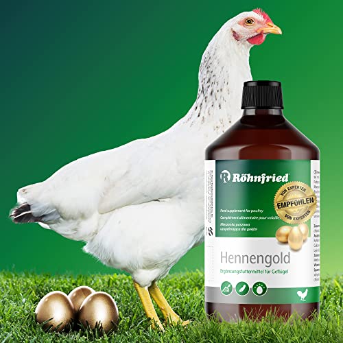 Röhnfried Hennengold Integratore Alimentare (1000 ml) con minerali e Calcio per polli additivo per Acqua Potabile Contro Le Uova rotte e per Aiutare la Muta, mangime per Allevamento - immagine 3