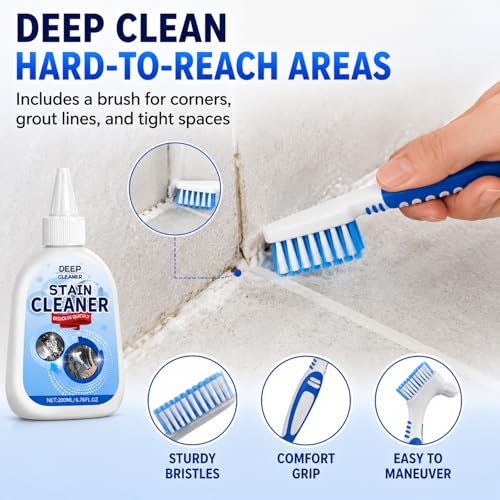 Mold Stain Remover Gel with Brush, Cleaning Gel for Bathroom Kitchen, Tile & Grout Cleaner, Shower Grime & Stain Cleaner, Sink, Seal & Wall Stain Cleaner, Multi Surface Household Cleaning Supplies - Image 5