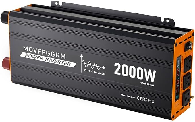 Inversor de onda pura 2000W 12V a 110V con USB y LCD miniatura 5