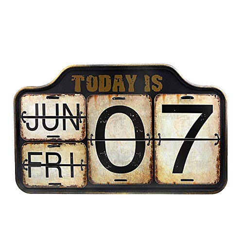 Calendrier perpétuel en métal de fer et de mur de PVC de calendrier de bureau de mur Flip en détresse pour le décor de bureau à la maison (M16Q-RL035)
