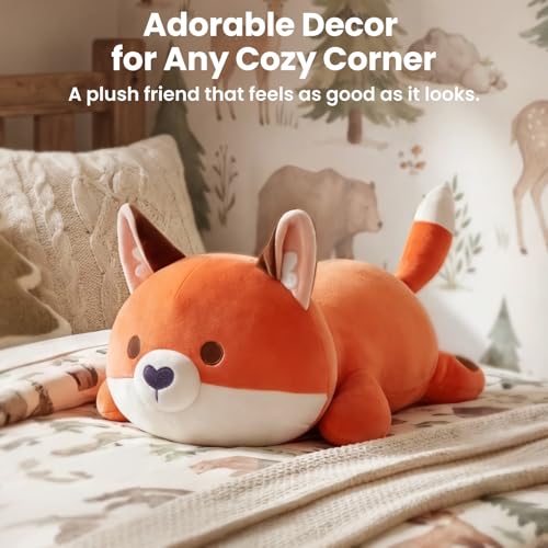 Miniatura 7 de Mewaii Almohadas De Peluche Zorro Naranja Kawaii Juguetes Stitch Que Respira Para Dormir Lindo Cojines De Peluche Animales Para Niños