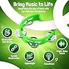 Flexzion Tambourine Hand Bell Percussion Musical Instruments (Green, 2 Pack), Plastic Music Instrument Half Moon Mini D Handheld Shaker, Jingle Bells #3