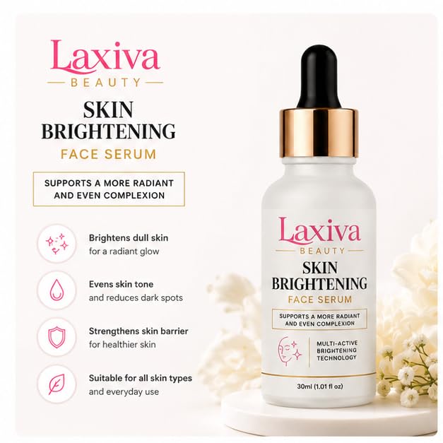 Image of Skin Brightening Face Serum, Multi-Active Facial Serum for Daily Skincare, Lightweight Hydrating Formula, Supports Even-Looking Complexion, Suitable for All Skin Types, 30ml