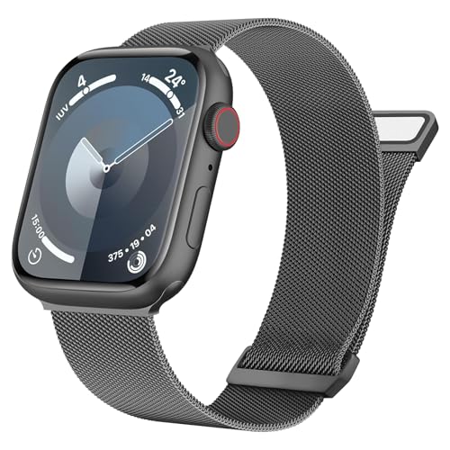 Image of Meliya Metal Straps Compatible for Apple Watch Strap 38mm 40mm 41mm 42mm 44mm 45mm 46mm 49mm Women Men, Adjustable Mesh Loop Magnetic Milanese Band for iWatch Series 10 9 8 7 6 5 4 3 2 1 SE