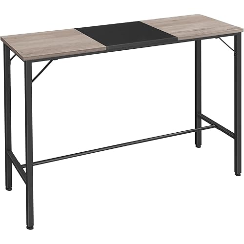 HOOBRO Bar Table - 47.1" Rectangular Pub Table, Tall Counter Height, Long Bar Height for Small Spaces, Narrow High Top, Sturdy and Durable, Easy to Assemble, Greige BG12BT01