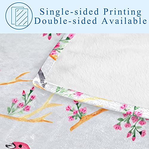Couverture douce oiseaux roses : une idée cadeau idéale pour lit et canapé - 5