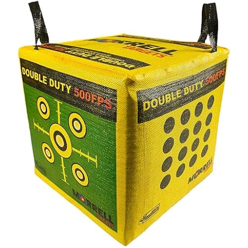Morrell Targets 4-Sided Double Duty Field Point Archery Shooting Bag – Portable Backyard & Outdoor Target for Bows up to 500 FPS with 50+ Bullseye Points
