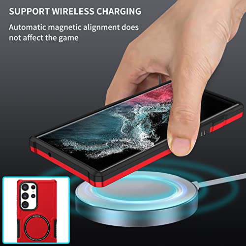 CCSamll Capa de telefone magnética para Samsung Galaxy S23 Ultra compatível com Magsafe, capa protet