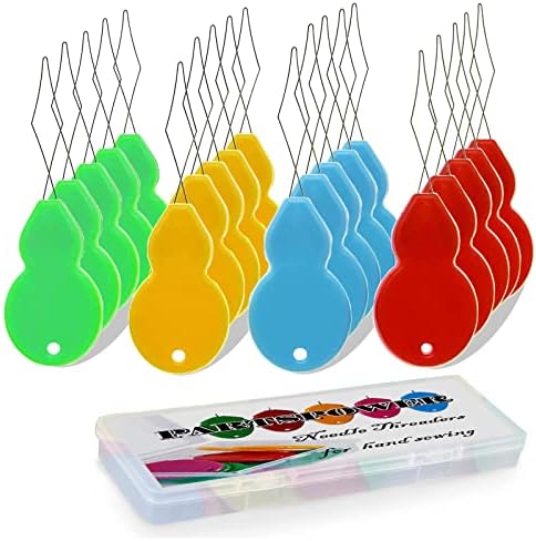20 Packs Sewing Needle Threader Tools Loop Wires Threaders for Hand Sewing Machine Sewing, Universal Plastic Sewing Threaders Tool for Embroidery Needlework