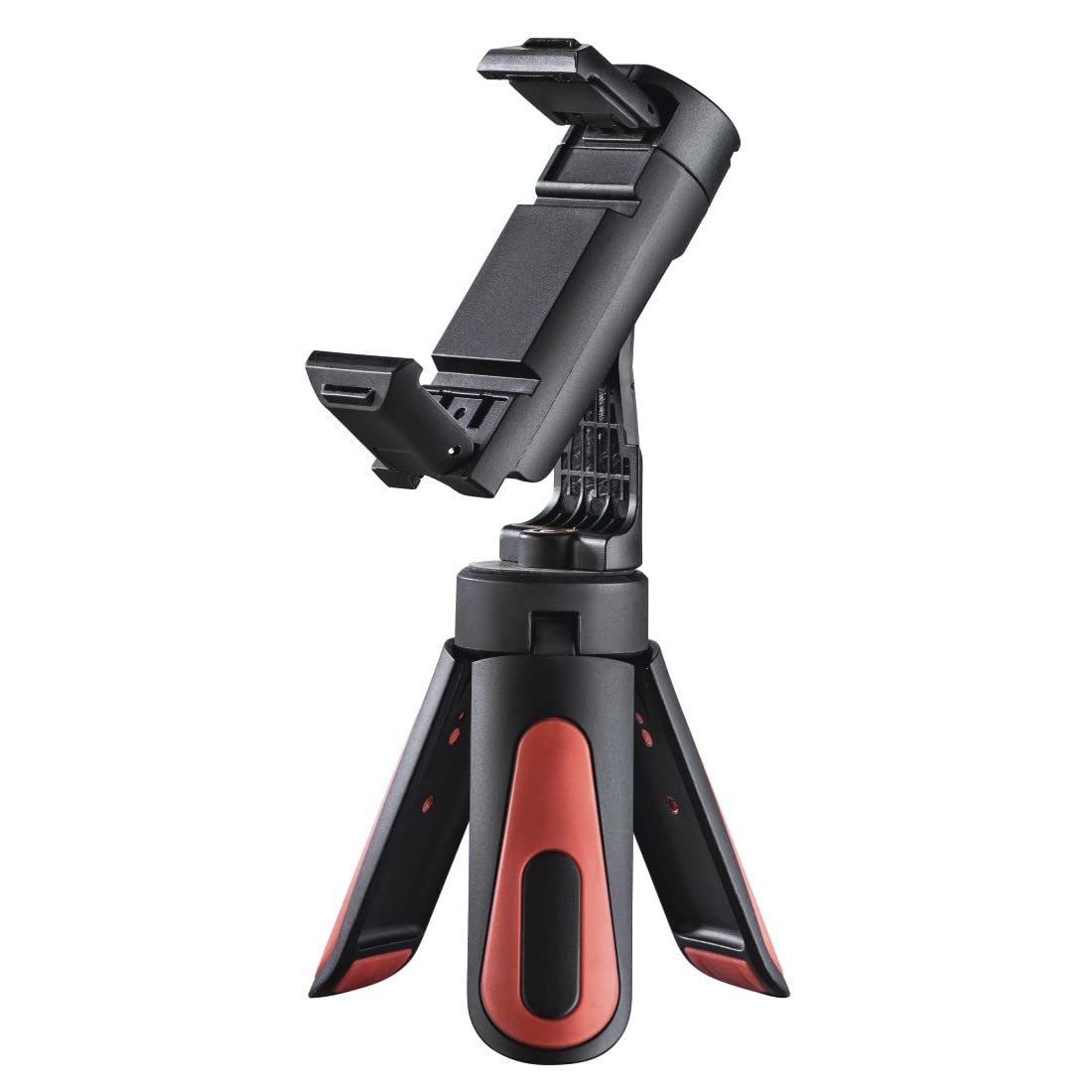 Hama Handy Stativ (Ministativ mit Handyhalterung für Selfies, drehbar und neigbar im Quer- und Hochformat, ideal als Reisestativ, Stativ für Smartphones von 5,8 bis 8,5cm Breite, 1/4 Zoll Schraube)