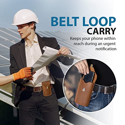 Leather Cell Phone Holster Case With Belt Clip Belt Loop, Ranboo Waist Bag Phone Pouch Belt Holder For Samsung Galaxy S23 Ultra S22 Ultra S21 Ultra Note 20 Ultra 10+ 9 8 A12 A32 A42 A13 5G (Brown) #TOP5