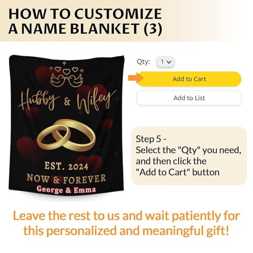 Mercuryelf Custom Wedding Throw Blanket - Soft, Fuzzy & Warm - 60x80 Inches Marriage Prayer Blankets for Bride, Groom - Black Modern Throws Gifts for Newlywed Couples
