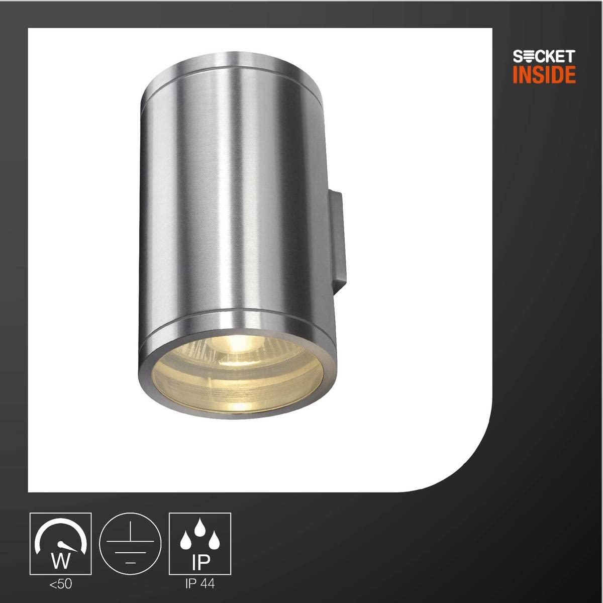 SLV luminaria de superficie de pared ROX WALL OUT UP/DOWN/iluminación para paredes, caminos, entradas, foco led de exterior, luminaria de superficie de exterior / GU10 IP44 50 W aluminio