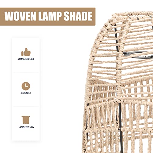 Doitool Wicker Lamp Shade Hanging, Rattan Lamp Shade For Pendant Lamp, Rattan Light Weave Fixture Shade For Reading Living Room Bedroom Restaurant Hallway Dining Ceiling Khaki（ Xh22- 013 ） #TOP3