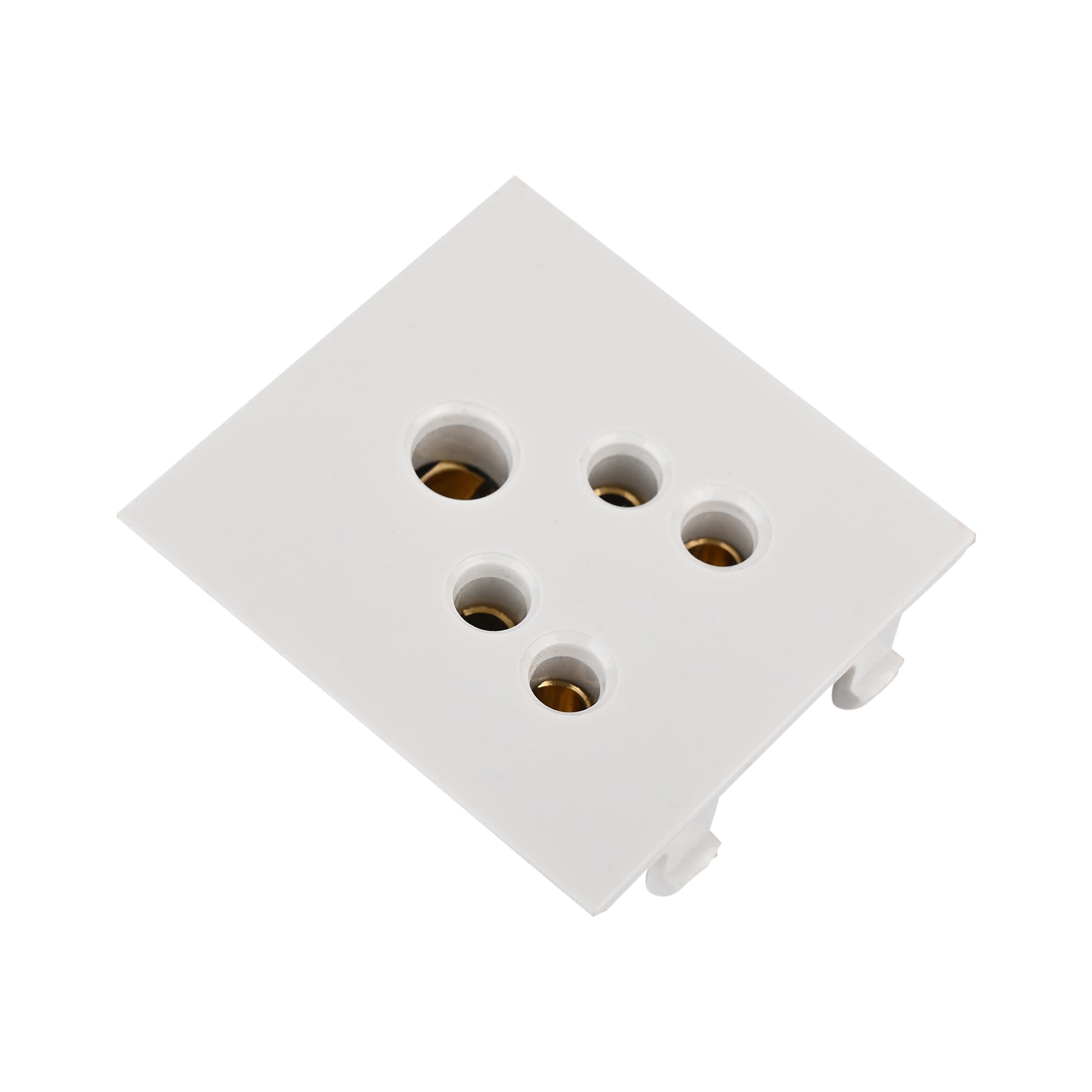 The Elite Electrotek Modular 5 Pin Universal Socket | 6A | White | Compatible with Multi-Plug Connections | Electrical Switchboard Socket for Home, Office & Commercial Use (Pack of 20 Switch) 1