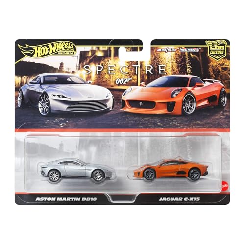 Hot Wheels Coffret Car Culture Premium 2 véhicules, assortiments Uniques à l’échelle 1/64, pneus Real Riders, châssis métal/métal, Jouet pour collectionneurs, JBL04