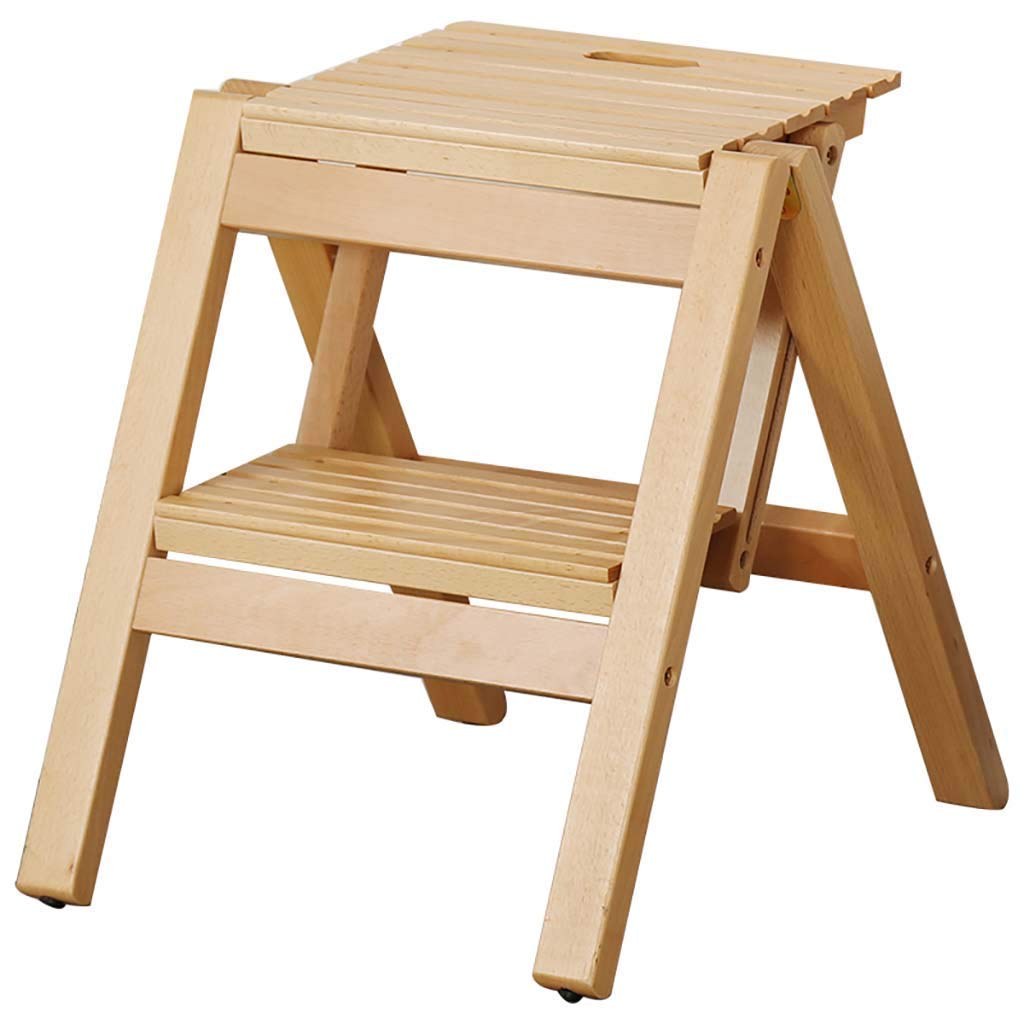 Taburete para exteriores de madera banco auxiliar para camping y jardín
