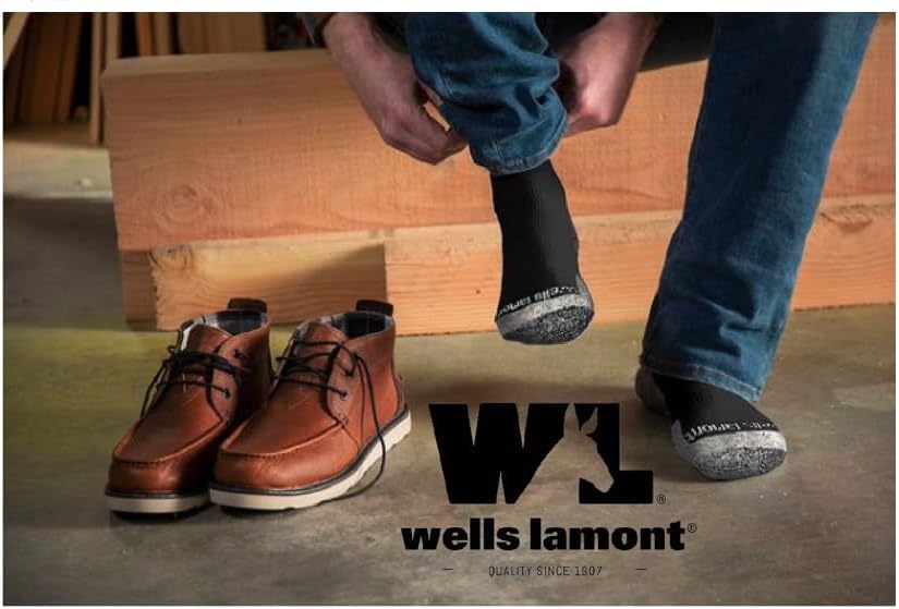 Wells Lamont Mens Multipack Comfortable Durable Cushioned Work Socks in Crew or Ankle Length - Image 2